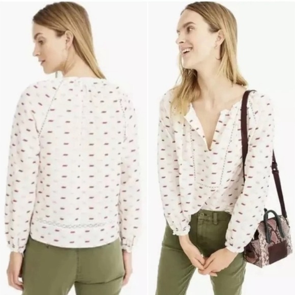 J. Crew Tops - NWT  Point Sur J Crew Popover Top. Metallic Print Bohemian Top K5264 Medium